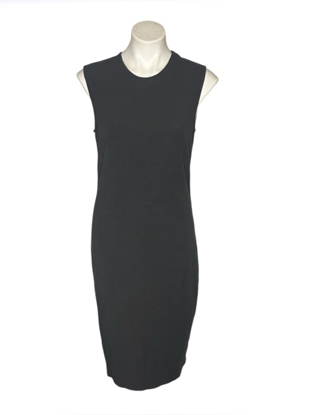 VINCE  Sleeveless Sheath Dress Stretch High Neckline Charcoal Grey Size Large